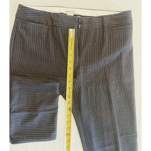 Liz Claiborne Women's dress pants AUDRA Grey/White Stripe Pants Women Size 10 - Picture 4 of 11